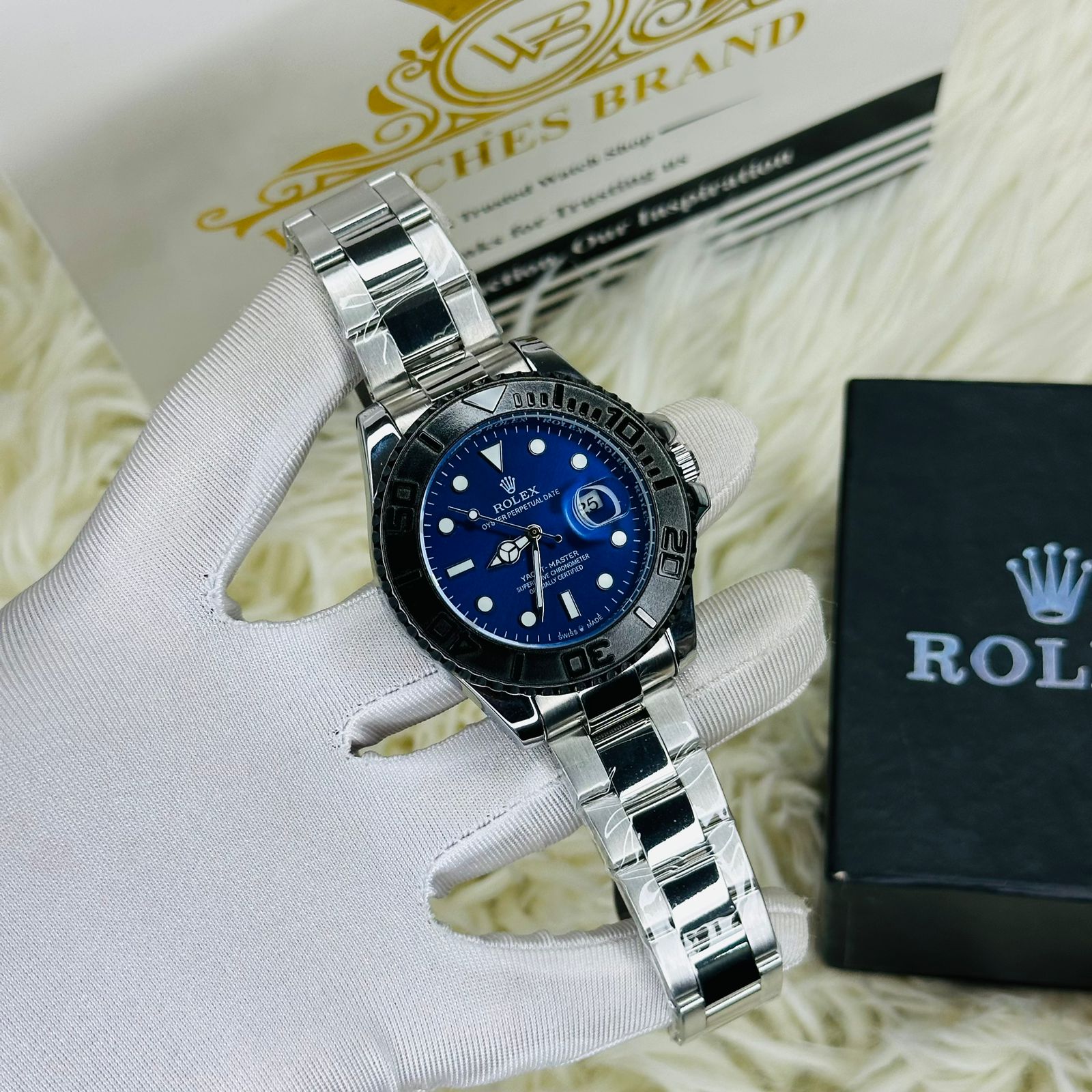 Premiume Quality Yach Sub Silver Blue RLX Watches