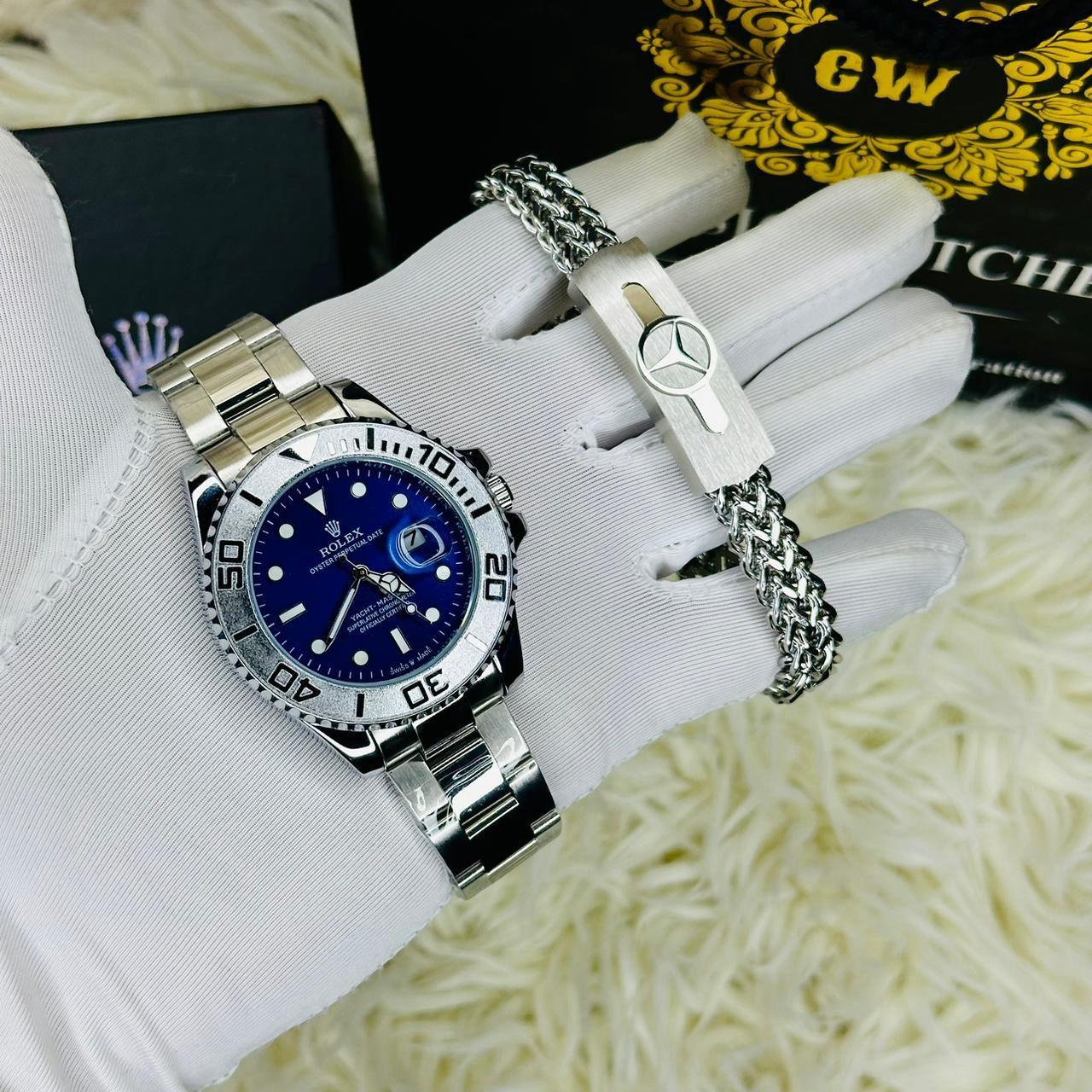 Premiume Quality Yach Sub Silver Blue Watches